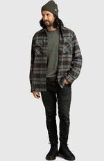 Rosin Melange Plaid Overshirt for Men - Full