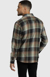 Dusty Olive Plaid Flannel Shirt for Men - Back