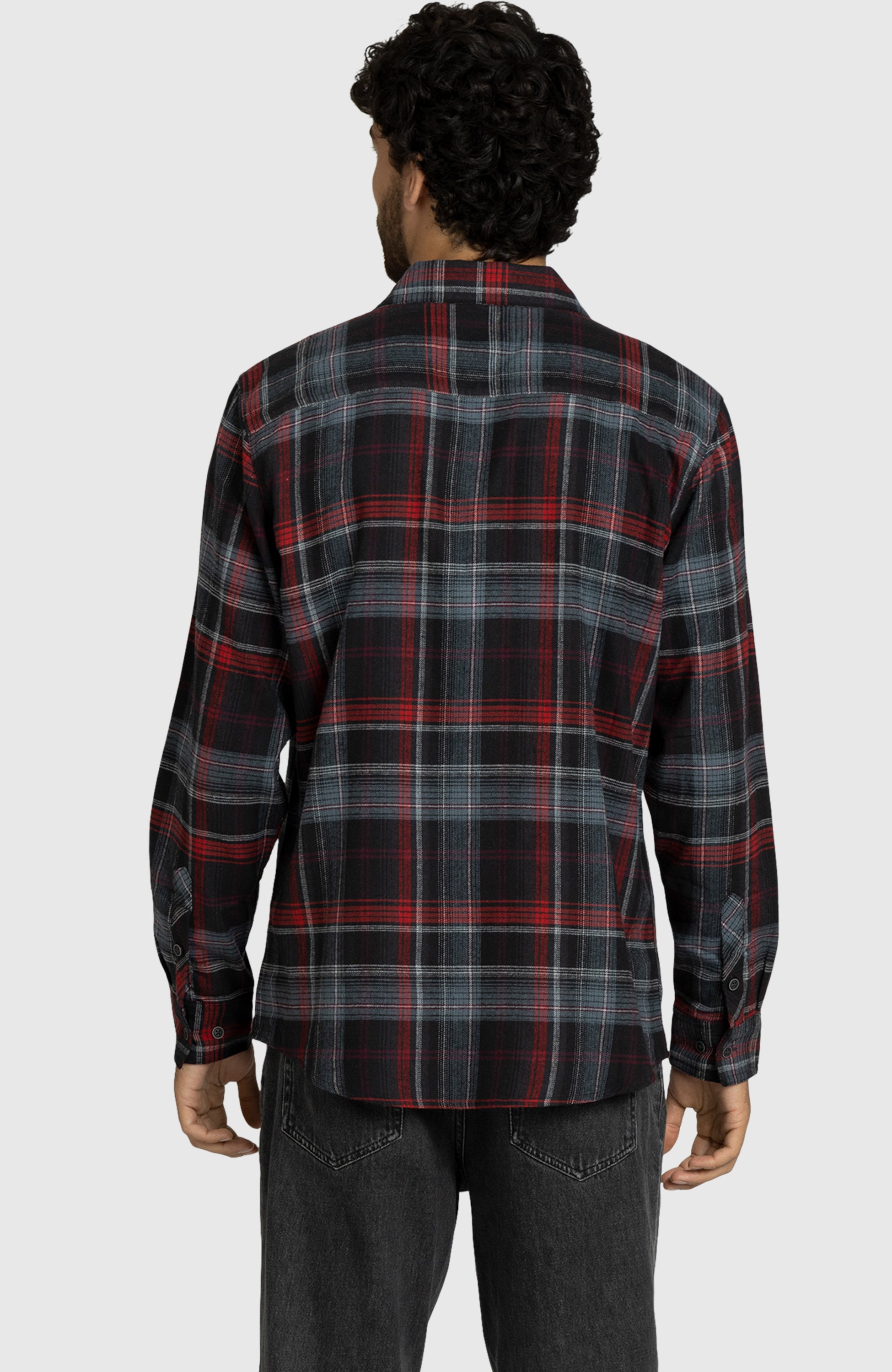 Grey and shop red flannel shirt