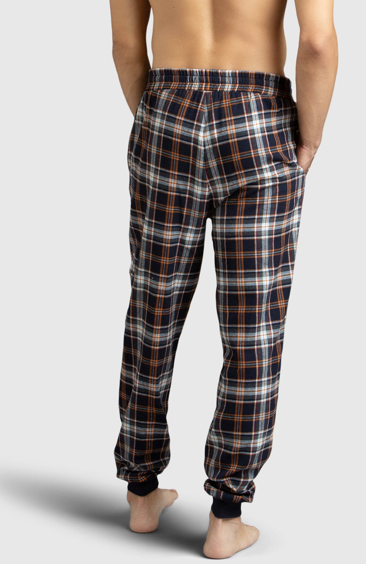 Blue & Black Flannel Plaid Pyjama for Men