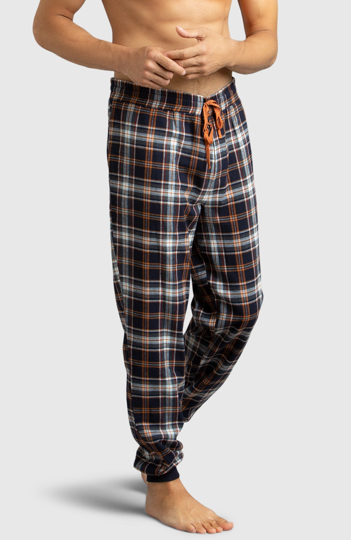 Blue Flannel Jogger Pyjama for Men - Side