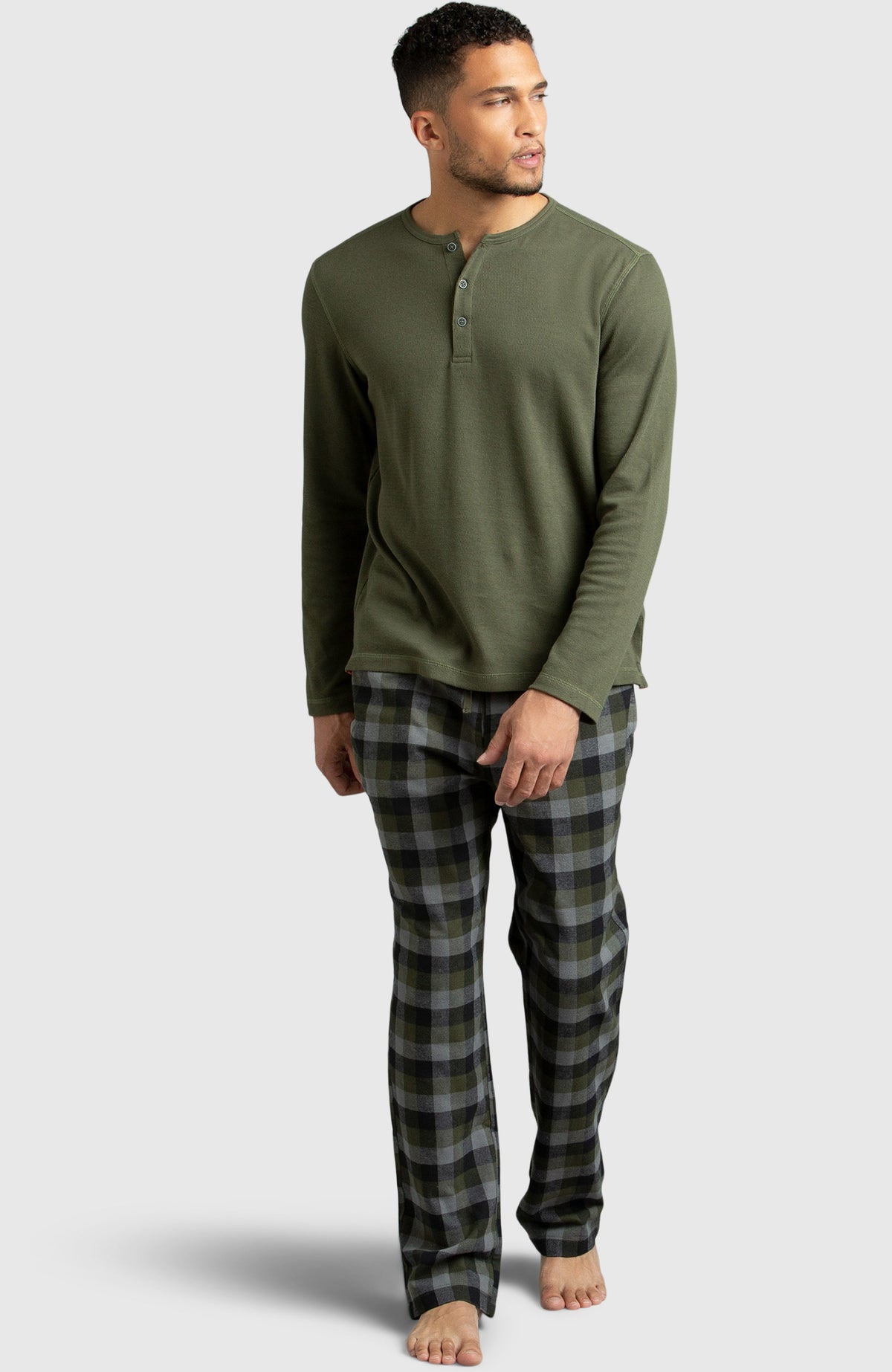 Green Flannel Pyjama for Men - Full